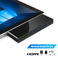 Opluz Docking Station for Surface Pro 6/5, USB Hub Adapter with Triple USB 3.0 Ports Fast Speed 5Gbps, Built-in SD/TF Card Reader, Mini DP to HDMI Video Converter for Surface Pro 2018/2017