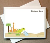 Personalized Gifts - Dinosaur Note Cards (40 Non-foldover Cards and Envelopes)