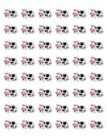 Cute Cow Decal - 48 Cute Cow!!! Envelope Seals Labels Stickers 1.2" Round