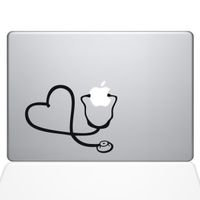 The Decal Guru Heart Doctor Decal Vinyl Sticker, 13" MacBook Pro (2015 & Older Models), Black (1417-MAC-13P-BLA)