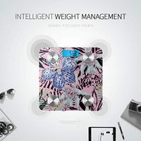 Bluetooth Body Fat Scale Orchids Graphic Palm Leaves Smart Wireless Scale with LCD Display Measuring Body Weight Bmi and Health Digital Scale