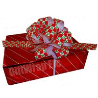 Christmas Gift Wrap Pull Bows - 5" Wide, Set of 6, Checkered Mistletoe Holly, Bows for Gifts, Christmas Presents, Gift Basket, Wreath, Swag, Garland, School, Dance, Office, Decoration, Fundraiser