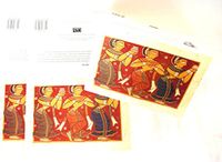 Handmade Blank Card with Dancing Women Theme: Set of 3