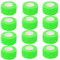 Self Adhesive Bandage Cohesive Warp Bandages Sport Medical Tape Tattoo Grip Cover Nonwovens 1"x5y 12Roll for Stretch Athletic, Ankle Sprains & Swelling, Sports，House Peta & Horse FDA Approved