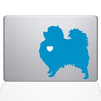 The Decal Guru I Love My Pomeranian Decal Vinyl Sticker, 15" MacBook Pro (2015 & Older Models), Light Blue (1472-MAC-15P-LB)