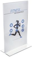 Displays2go Counter Sign Holder, Vertical Stand, Set of 5, Clear Acrylic (VSH1117)
