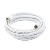 RG6 Coaxial Cable, TV Coax Cable, 16ft RFAdapter White 75 Ohm Quad Shield Digital Cord with F-Male Connectors, Ideal for TV Antenna DVR Satellite