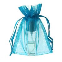 Sheer Organza Pouch Bag, 144-pack (5" x 6.5", Turquoise)