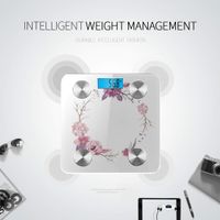 LYAOE Bluetooth Body Fat Scale Floral Wreath Isolated On White Smart Wireless Scale with LCD Display Measuring Body Weight Bmi and Health Digital Scale