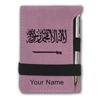 Mini Notepad, Flag of Saudi Arabia, Personalized Engraving Included (Pink)