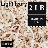 5 LB Light Ivory Crinkle Shred Gift Basket Shred Crinkle Paper Filler Bedding by COTU (80 oz)