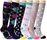 HTINXED Compression Socks Women Men 20-30mmHg Knee High Plus Size 7 to 2 Pairs Graduated Compression Stockings for Nurse,Pregnancy,Running,Nursing,Medical,Travel,Flying,Athletic, Diabetic