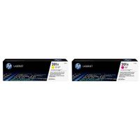 HP 201X (CF402X) Yellow High Yield Original LaserJet Toner Cartridge and HP 201X (CF403X) Magenta High Yield Original LaserJet Toner Cartridge Bundle