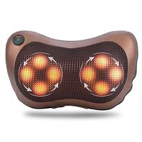 Neck Massage Pillow with 8 Heated Rollers, Shiatsu Back Shoulder Masssager with Car Adapter Deep Kneading Massager Cushion Lumbar Massager for Home, Office and Car Use, US Plug
