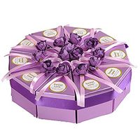 Colorido 10 Pcs Creative Rose Flower Bow Triangle Cake Case Married Wedding Candy Box size Medium (# D)