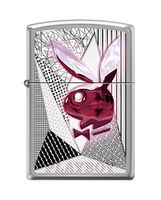 Zippo Playboy Rabbit Abstract Pocket Lighter, Brushed Chrome