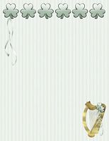 Saint Patrick's Day's Shamrock & Harp Stationery Printer Paper 26 Sheets