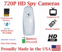 SecureGuard 30 Day Battery Powered 720P Air Freshener Spy Camera Hidden Covert Nanny Cam Spy Gadget (White)