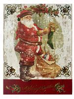 Punch Studio Santa Embellished Mini Notepad ~ Christmas Toys 64583