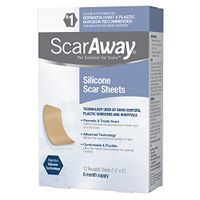 ScarAway Silicone Scar Sheets shrink, flatten and fade scars, 12 Reusable Sheets