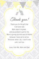 30 Thank You Cards Yellow Grey Damask Vintage Chevron Stripes Polka Dots Elephant Design Baby Shower Birthday Party + 30 White Envelopes