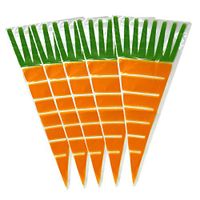 Easter Carrot Shaped Treat Bags - Cello Cellophane Cone Shape Treat Bags with Ties for Party Favor Candy or Prizes - 15 Piece Set