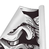 Gift Wrapping Paper Roll Octopus Black Background for Birthday,Holiday,Wedding,Baby Shower Gift Wrap - 3Rolls - 58inch x 23inch Per Roll