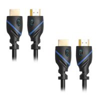 100 FT (30.4 M) High Speed HDMI Cable Male to Male with Ethernet Black (100 Feet/30.4 Meters) Built-in Signal Booster, Supports 4K 30Hz, 3D, 1080p and Audio Return CNE453311 (2 Pack)