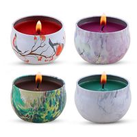KitchenGynti Scented Candles Gift Set - Lavender, Rose, Tea Tree and Peppermint, Candle Soy Wax for Stress Relief and Aromatherapy, Candles - 4 Pack