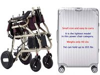 Deluxe Electric Wheelchair with Bluetooth Remote Control, Motorized Fold Foldable Power Compact Mobility Aid Wheel Chair, Lightweight Folding Carry Electric Wheelchair, Powerful Dual Motor…