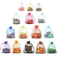 Halulu 100pcs 4" x 5" Mixed Color Organza Drawstring Bags Jewelry Party Wedding Favor Gift Bags