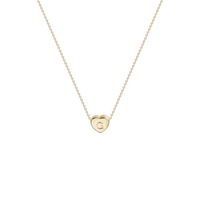 Tiny Gold Initial Heart Necklace-14K Gold Filled Handmade Dainty Personalized Letter Heart Choker Necklace for Women Kids Child Necklace Jewelry Choker Necklace (New G)