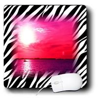 3Drose LLC 8 X 8 X 0.25 Inches Mouse Pad, Fuchsia Sunset on Zebra Pattern (Mp_109017_1)