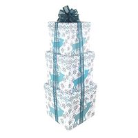 Homeford Holiday Snowflake Country Moose Nested Christmas Gift Boxes, 5, 6 and 7-Inch, 3-Piece