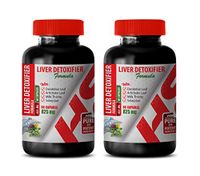 Liver Health Supplement - Liver DETOXIFIER Formula 825 MG - Milk Thistle Dandelion Artichoke - 2 Bottles 120 Capsules