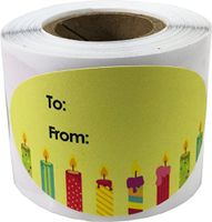 Happy Birthday Gift Tag Stickers for Presents 4 Different Designs 1.5 x 2.5 Inch 100 Adhesive Labels On A Roll