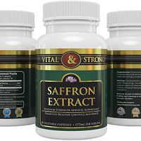 Vital and Strong 100% Pure (Satiereal) Saffron Extract Maximum Strength Appetite Suppressants, Saffron Supplement Products Boost Your Mood, Burn Fat and Promote Weight Loss, Optimal 88.5 mg Capsules