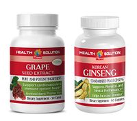 Mood Booster Supplements - Grape Seed Extract - Korean Ginseng Extract- red maca Capsules - 2 Bottles Combo (30 Capsules + 60 Capsules)