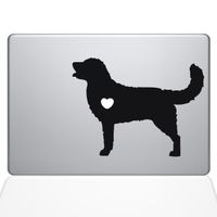 The Decal Guru I Love My Golden Retriever Decal Vinyl Sticker, 12" MacBook, Black (1483-MAC-12M-BLA)