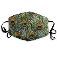 Face Mask Animal Peacock Feather Special Cycling Half Face Earloop Dust Mask for Women