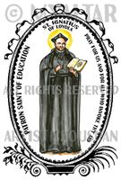 St Ignatius of Loyola Patron Saint of Education 4"x6" Set of 6 Linen Postcards