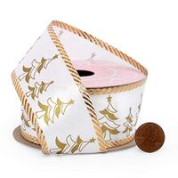 Christmas Trees Satin Ribbon - 1-1/2" X 10Yd - Gold/White