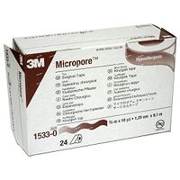 3M Health Care 1533-0 Paper Surgical Tape, ½" x 10 yd. Size, Tan (Pack of 240)