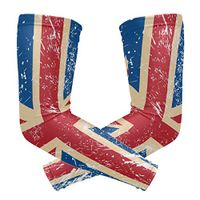 LEVEIS Retro Union Jack UK Flag Sports Compression Arm Sleeves for Baseball, Basketball, Football, Cycling, Golf 1 Pair 2 Sleeves