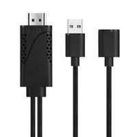 Phone to HDMI Adapter Cable-Black Superior Quality Compatible with iPhone iPad Android phones & Tablets. Neat Unobtrusive Converter High Definition 1080P Mirroring TV Screen Projector or Monitor. 1.8M