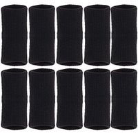 Finger Sleeves for Basketball Player, GranVela 10PCS Professional Nylon Fingerstall Finger Protector for Basketball, Volleyball, Tennis, Badminton and More (Black)