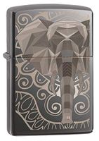 Zippo Elephant Fancy Fill Design, Black Ice Elephant