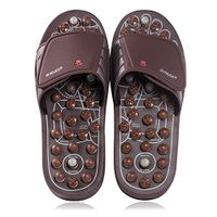 BYRIVER Therapeutic Acupuncture Massage Flip Flops Slippers Foot Relaxation Tools Leg Calf Plantar Fasciitis Massager (M)