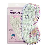 Lindo Theramask Hot & Cold Gel Mask - Reversible Sequins, Adjustable Straps, Reusable, for Puffy, Swollen, Dry, Itchy Eyes, Headache Relief (Pink)