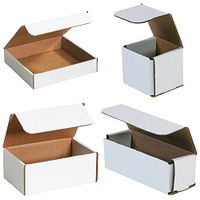 Bauxko 7 1/2" x 3 1/2" x 3 1/4" Corrugated Mailers, 50-Pack (MIBM5C-50)